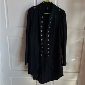 Elegant Black Military-Style Women's Coat